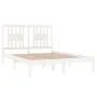 White solid wood bed frame 135x190 cm by , Beds and slatted bases - Ref: Foro24-3104039, Price: 142,68 €, Discount: %