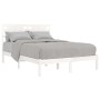 Weißer Massivholzbettrahmen 135x190 cm von , Betten und Lattenroste - Ref: Foro24-3104194, Preis: 149,17 €, Rabatt: %