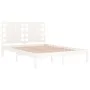 Weißer Massivholzbettrahmen 135x190 cm von , Betten und Lattenroste - Ref: Foro24-3104194, Preis: 147,05 €, Rabatt: %