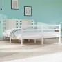 Estructura de cama madera maciza de pino blanco 135x190 cm de , Camas y somieres - Ref: Foro24-3104259, Precio: 155,11 €, Des...