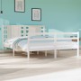 Massives Bettgestell aus weißem Kiefernholz, 135 x 190 cm von , Betten und Lattenroste - Ref: Foro24-3104259, Preis: 159,56 €...