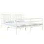 Estructura de cama madera maciza de pino blanco 135x190 cm de , Camas y somieres - Ref: Foro24-3104259, Precio: 155,11 €, Des...