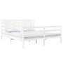 Massives Bettgestell aus weißem Kiefernholz, 135 x 190 cm von , Betten und Lattenroste - Ref: Foro24-3104259, Preis: 159,56 €...