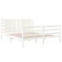 Massives Bettgestell aus weißem Kiefernholz, 135 x 190 cm von , Betten und Lattenroste - Ref: Foro24-3104259, Preis: 159,56 €...