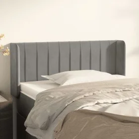 Light gray velvet headboard 83x16x78/88 cm by , Headboards and footboards - Ref: Foro24-3119036, Price: 45,64 €, Discount: %