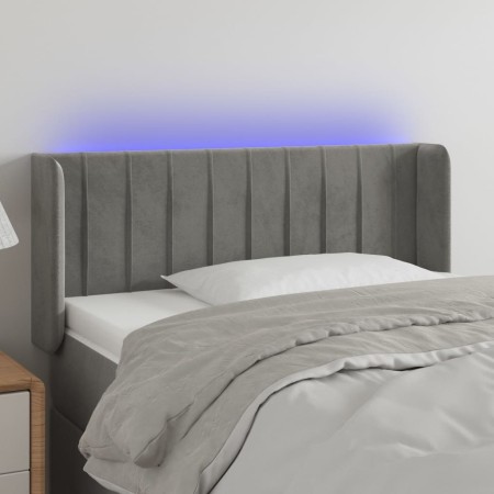 Hellgraues Samtkopfteil mit LED 83x16x78/88 cm von , Kopf- und Fußteile - Ref: Foro24-3123504, Preis: 51,55 €, Rabatt: %