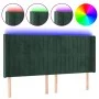 Cabecero con LED de terciopelo verde oscuro 163x16x118/128 cm de , Cabeceros y pies de cama - Ref: Foro24-3124343, Precio: 13...
