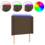 Headboard with LED in dark brown fabric 93x16x118/128 cm by , Headboards and footboards - Ref: Foro24-3124271, Price: 75,84 €...