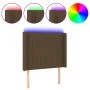 Headboard with LED in dark brown fabric 93x16x118/128 cm by , Headboards and footboards - Ref: Foro24-3124271, Price: 72,19 €...