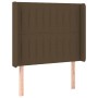 Headboard with LED in dark brown fabric 93x16x118/128 cm by , Headboards and footboards - Ref: Foro24-3124271, Price: 75,84 €...