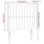 Headboard with LED in dark brown fabric 93x16x118/128 cm by , Headboards and footboards - Ref: Foro24-3124271, Price: 72,19 €...