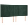 Dunkelgrünes Samtkopfteil mit LED 203x16x118/128 cm von , Kopf- und Fußteile - Ref: Foro24-3124355, Preis: 157,38 €, Rabatt: %