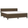 Box spring bed with dark brown fabric mattress 160x200 cm by , Beds and slatted bases - Ref: Foro24-3129724, Price: 504,76 €,...