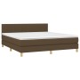 Box spring bed with LED mattress dark brown fabric 160x200 cm by , Beds and slatted bases - Ref: Foro24-3133888, Price: 479,3...