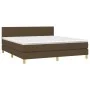 Box spring bed with LED mattress dark brown fabric 160x200 cm by , Beds and slatted bases - Ref: Foro24-3133888, Price: 471,8...