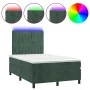 Box spring mattress and LED dark green velvet bed 120x200cm by , Beds and slatted bases - Ref: Foro24-3136236, Price: 447,45 ...