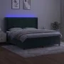 Box spring bed with mattress and LED dark green velvet 160x200cm by , Beds and slatted bases - Ref: Foro24-3139694, Price: 60...