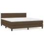 Box spring bed with dark brown fabric mattress 160x200 cm by , Beds and slatted bases - Ref: Foro24-3140068, Price: 490,95 €,...