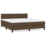 Cama box spring con colchón tela marrón oscuro 180x200 cm de , Camas y somieres - Ref: Foro24-3140236, Precio: 541,66 €, Desc...