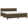 Box spring bed with dark brown fabric mattress 180x200 cm by , Beds and slatted bases - Ref: Foro24-3140236, Price: 516,46 €,...