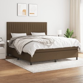 Box spring bed with dark brown fabric mattress 160x200 cm by , Beds and slatted bases - Ref: Foro24-3141948, Price: 551,75 €,...