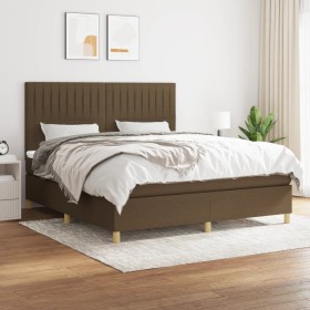 Box spring bed with dark brown fabric mattress 180x200 cm by , Beds and slatted bases - Ref: Foro24-3142516, Price: 599,58 €,...