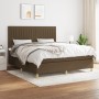Cama box spring con colchón tela marrón oscuro 180x200 cm de , Camas y somieres - Ref: Foro24-3142516, Precio: 601,93 €