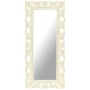 Hand-carved solid white mango wood mirror 110x50 cm by , Mirrors - Ref: Foro24-321643, Price: 132,04 €, Discount: %