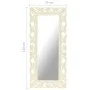 Handgeschnitzter Spiegel massives Mangoholz weiß 110x50 cm von , Spiegel - Ref: Foro24-321643, Preis: 129,28 €, Rabatt: %