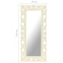 Handgeschnitzter Spiegel massives Mangoholz weiß 110x50 cm von , Spiegel - Ref: Foro24-321643, Preis: 132,04 €, Rabatt: %