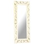Hand-carved solid white mango wood mirror 110x50 cm by , Mirrors - Ref: Foro24-321643, Price: 132,04 €, Discount: %