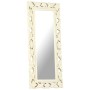 Hand-carved solid white mango wood mirror 110x50 cm by , Mirrors - Ref: Foro24-321643, Price: 132,04 €, Discount: %