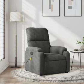 Sillón reclinable de masaje tela de microfibra gris oscuro de , Sillones - Ref: Foro24-373458, Precio: 280,44 €, Descuento: %