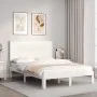 Estructura de cama con cabecero madera maciza blanco 140x200 cm de , Camas y somieres - Ref: Foro24-3193662, Precio: 159,53 €...