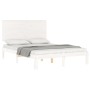 White solid wood bed frame with headboard 140x200 cm by , Beds and slatted bases - Ref: Foro24-3193662, Price: 161,57 €, Disc...