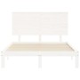 Weißer Massivholzbettrahmen mit Kopfteil 140x200 cm von , Betten und Lattenroste - Ref: Foro24-3193662, Preis: 161,57 €, Raba...