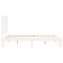 White solid wood bed frame with headboard 140x200 cm by , Beds and slatted bases - Ref: Foro24-3193662, Price: 161,57 €, Disc...