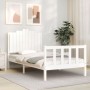 Estructura de cama con cabecero madera maciza blanco 100x200 cm de , Camas y somieres - Ref: Foro24-3192287, Precio: 162,06 €...