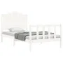 White solid wood bed frame with headboard 100x200 cm by , Beds and slatted bases - Ref: Foro24-3192287, Price: 159,34 €, Disc...