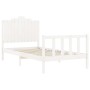Estructura de cama con cabecero madera maciza blanco 100x200 cm de , Camas y somieres - Ref: Foro24-3192287, Precio: 162,06 €...