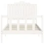 White solid wood bed frame with headboard 100x200 cm by , Beds and slatted bases - Ref: Foro24-3192287, Price: 159,34 €, Disc...