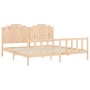 Bed frame with solid wood headboard 200x200 cm by , Beds and slatted bases - Ref: Foro24-3192316, Price: 186,80 €, Discount: %