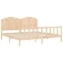 Bed frame with solid wood headboard 200x200 cm by , Beds and slatted bases - Ref: Foro24-3192316, Price: 184,42 €, Discount: %