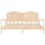 Bed frame with solid wood headboard 200x200 cm by , Beds and slatted bases - Ref: Foro24-3192316, Price: 186,80 €, Discount: %
