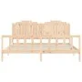 Bed frame with solid wood headboard 200x200 cm by , Beds and slatted bases - Ref: Foro24-3192316, Price: 184,42 €, Discount: %