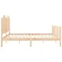 Bed frame with solid wood headboard 200x200 cm by , Beds and slatted bases - Ref: Foro24-3192316, Price: 184,42 €, Discount: %