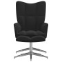 Silla de relajación con reposapiés terciopelo negro de , Sillones - Ref: Foro24-328134, Precio: 144,80 €, Descuento: %