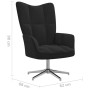 Silla de relajación con reposapiés terciopelo negro de , Sillones - Ref: Foro24-328134, Precio: 144,80 €, Descuento: %