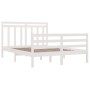 Estructura de cama de madera maciza blanca 135x190 cm