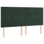 Cabeceros 4 unidades de terciopelo verde oscuro 80x5x78/88 cm de , Cabeceros y pies de cama - Ref: Foro24-3116627, Precio: 11...